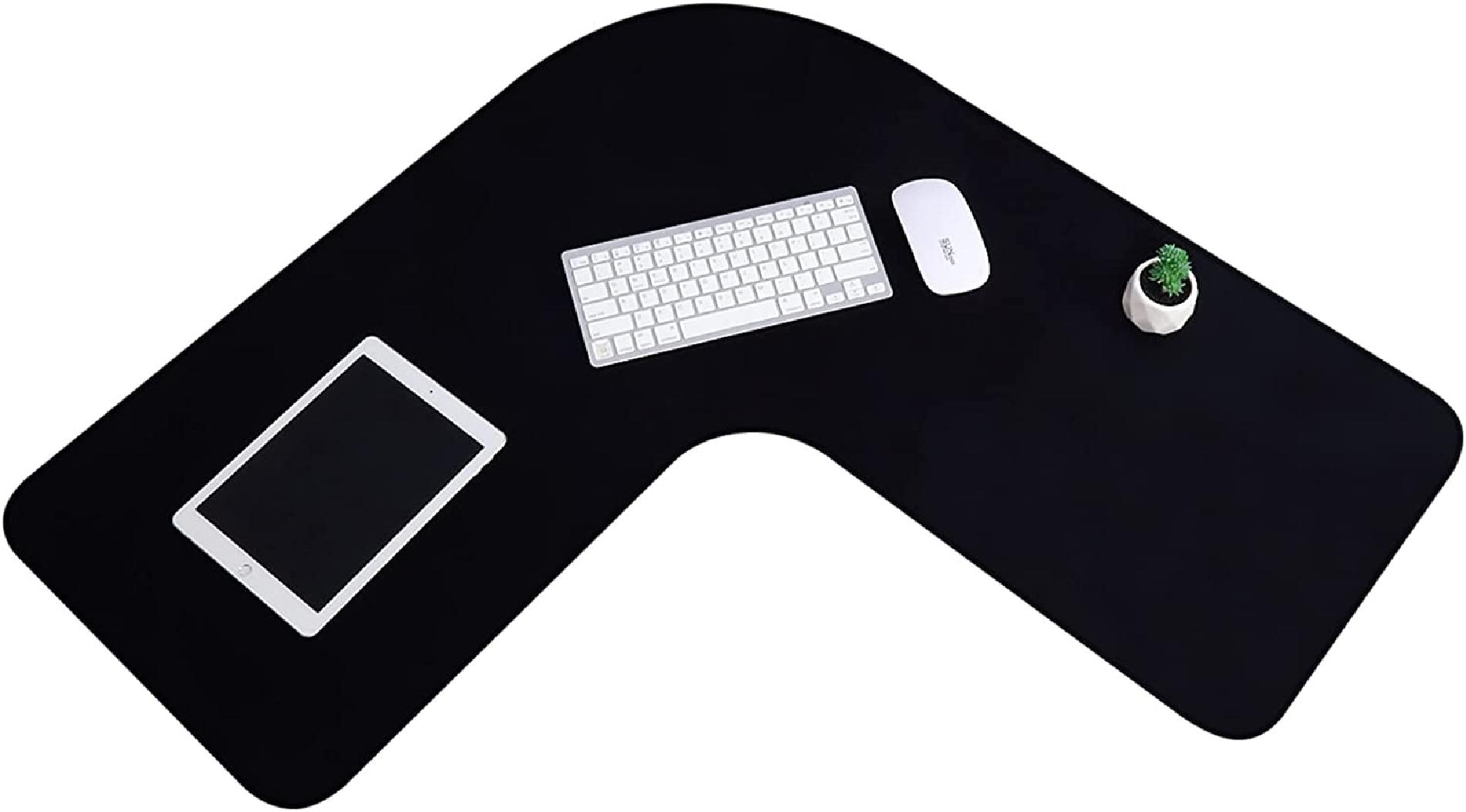 Mouse Pad Corner Desk Pad Waterproof Mouse Pad, Large Rubber Corner