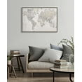 thumbnail image 5 of Kate and Laurel Sylvie Vintage World Map Framed Canvas Wall Art by The Creative Bunch Studio, 23x33 Gray, Decorative Map Art for Wall, 5 of 6