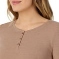 thumbnail image 4 of Women's Cuddl Duds® Stretch Rib Long Sleeve Crew Henley Top, 4 of 4