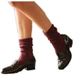 thumbnail image 4 of Lian LifeStyle Women's 1 Pair High Crew Wool Socks Size 7-9 (Wine), 4 of 4