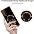 thumbnail image 2 of for Samsung Galaxy S20 FE 5G Case Cute 6D Astronaut Case with Stand Function Luxury Plating Case Cover Slim Fit Soft TPU Shockproof Bumper Protective Electroplated Case for Girls Boys,Black, 2 of 6