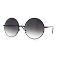 thumbnail image 4 of Iconic Oversized Joplin Hippie Circle Lens Round Metal Rim Sunglasses Black - Smoke, 4 of 8