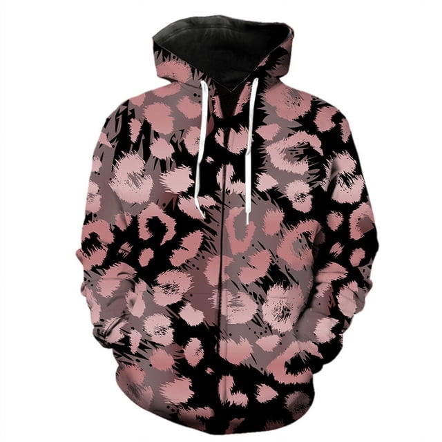 Sudadera con cremallera y estampado de leopardo en 3D para hombres y niños, sudaderas con gráficos de animales estilo Harajuku, sudaderas casuales holgadas con capucha para la calle.