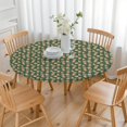 thumbnail image 3 of Green Christmas Gingerbread and Tree Pattern Round Fitted Tablecloth with Elastic Edge,Dining Table Cover Waterproof,Outdoor Round Tablecloth for Camping,Dining,Indoor and Outdoor, 3 of 7