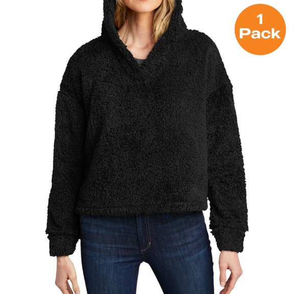 Port Authority L132 Ladies Cozy Fleece Hoodie, Black, XS, Womens Sweatshirts & Hoodies