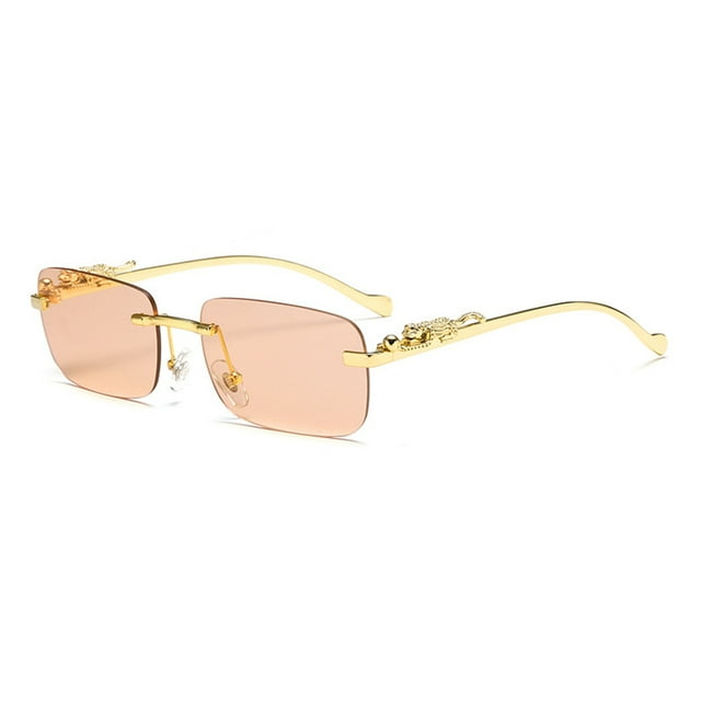 fastboy PC Comfortable And Stylish Rectangle Sunglasses For Daily Wear UV-proof And Non-deformable UV 400 Light tea Color