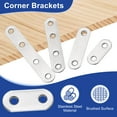 thumbnail image 3 of Uxcell 20pcs 1.4" x 0.6" Flat Straight Bracket Stainless Steel with 40 Screws, 3 of 7