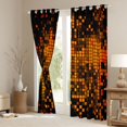 thumbnail image 3 of Manfei Geometric Plaid Grid Curtains Pack of 2 (42x84 Each) for Boys Girls Kids,Orange Neon Lights Curtains Blackout,Futuristic Cubes Bedroom Curtains,Microfiber Bedroom Decor, 3 of 6