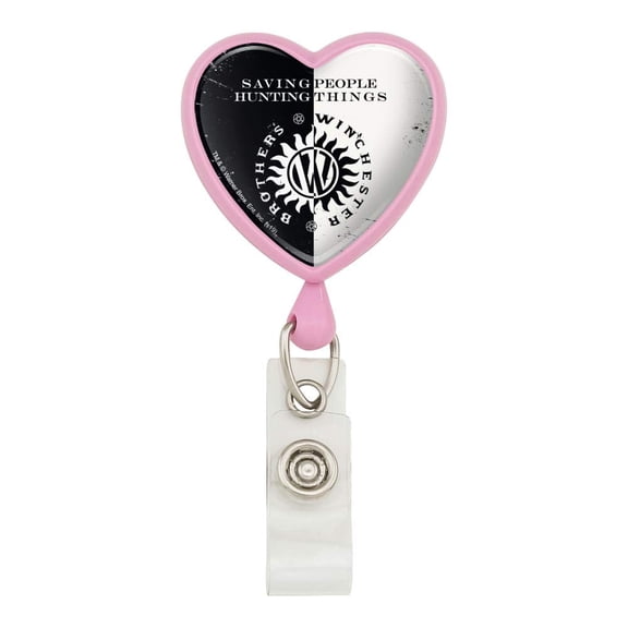 Supernatural Brothers Winchester Heart Lanyard Retractable Reel Badge ID Card Holder
