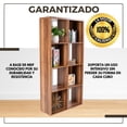 thumbnail image 3 of Estantería Abierta de 8 Cubos de madera, Librero color Nogal, 3 of 8