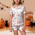 thumbnail image 2 of Leey-World Halloween Pajamas for Toddlers Kids Halloween Girls Pajama Sets Short Sleeve Shirts Shorts 2 Piece Outfits Children Clothes, 2 of 5