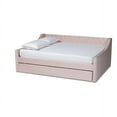 thumbnail image 2 of Baxton Studio Raphael Modern and Contemporary Pink Velvet Fabric Upholstered Full Size Daybed with Trundle, 2 of 7