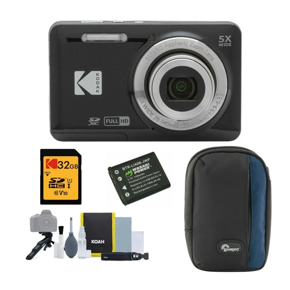 Kodak PIXPRO FZ55 Friendly Zoom Digital Camera (Black) with Accessory Kit Bundle