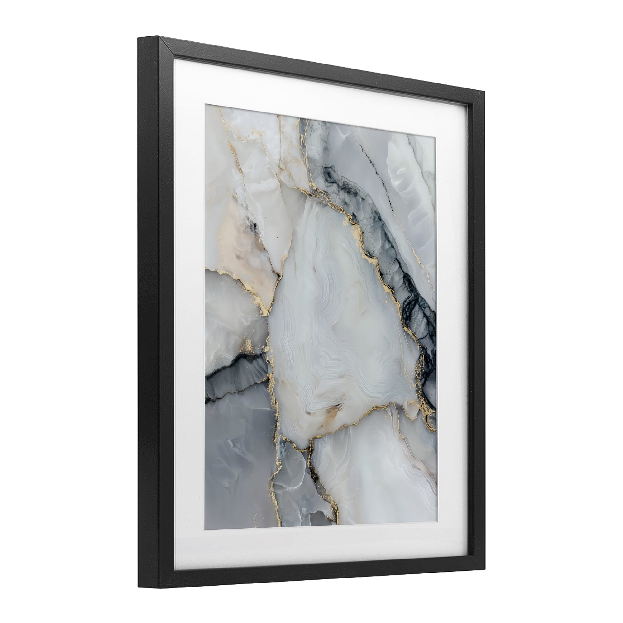 Stupell Industries Luxe Stone Geode Black Framed Print Under Glass, design by Svetlana Aleynikova