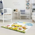 thumbnail image 2 of Ladole Rugs Adorable Lion Cub Nursery Arae Rug Carpet Yellow White 3'9" x 5'2", 2 of 3