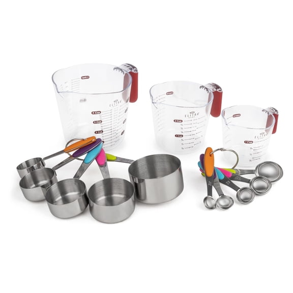Elitra Home 13-Piece Measuring Cup, Spoon & Pitcher Set, Stainless Steel