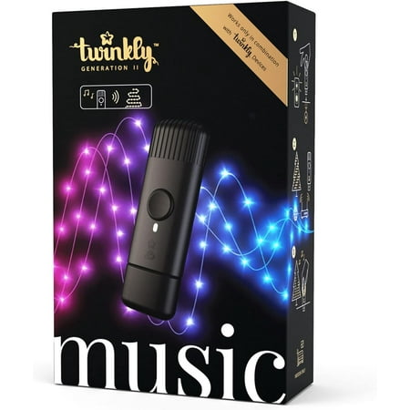 

Twinkly Music Bluetooth/Wi-Fi USB-Powered Sound Sensor Gen II Smart LED Music Syncing Christmas Lights Audio-Visual Music Light Sync Experience Sound Sensor BPM Detector