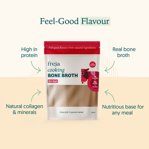 Freja Rich Beef Cooking Bone Broth 350ml, British Import (Pack of 3)