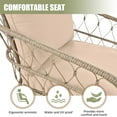 thumbnail image 5 of 4-Piece Patio Conservation Set with Side Table, Bohemia Wicker Outdoor Seating Group with Metal Fame and Removable Cushions, Patio Furniture for Porch Backyard Balcony, Beige, 5 of 9