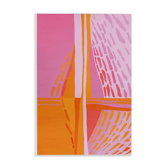Stupell Industries Centric Orange & Pink Abstract Painting Unframed Art Print Wall Art, 10 x 15