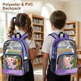 thumbnail image 3 of Xoenoiee Axolotl Heart Print Kids Clear Backpack for Girls See Through Preschool Kindergarten Elementary School Backpack Transparent Bookbag Schoolbag Daypack with Adjustable Padded Straps, 3 of 7
