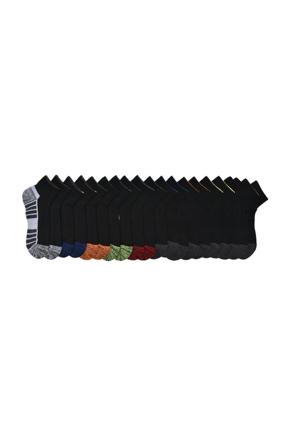 Boys Cushioned Ankle Socks, 10-Pack S (4-8.5) - L (3-9)
