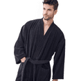 thumbnail image 4 of Elegani Soft Terry Cotton Kimono Robe for Men - Unisex Luxury Bathrobe for Everyday Comfort (Black) Medium, 4 of 4