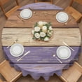 thumbnail image 2 of Purple Brown Wood Grain Round Tablecloth 60 inches Vintage Farmhouse Country Style Waterproof Oil-Proof Table Cloth Round Table Cover for Holiday Party Picnic Dinner Decor Indoor and Outdoor Use, 2 of 9