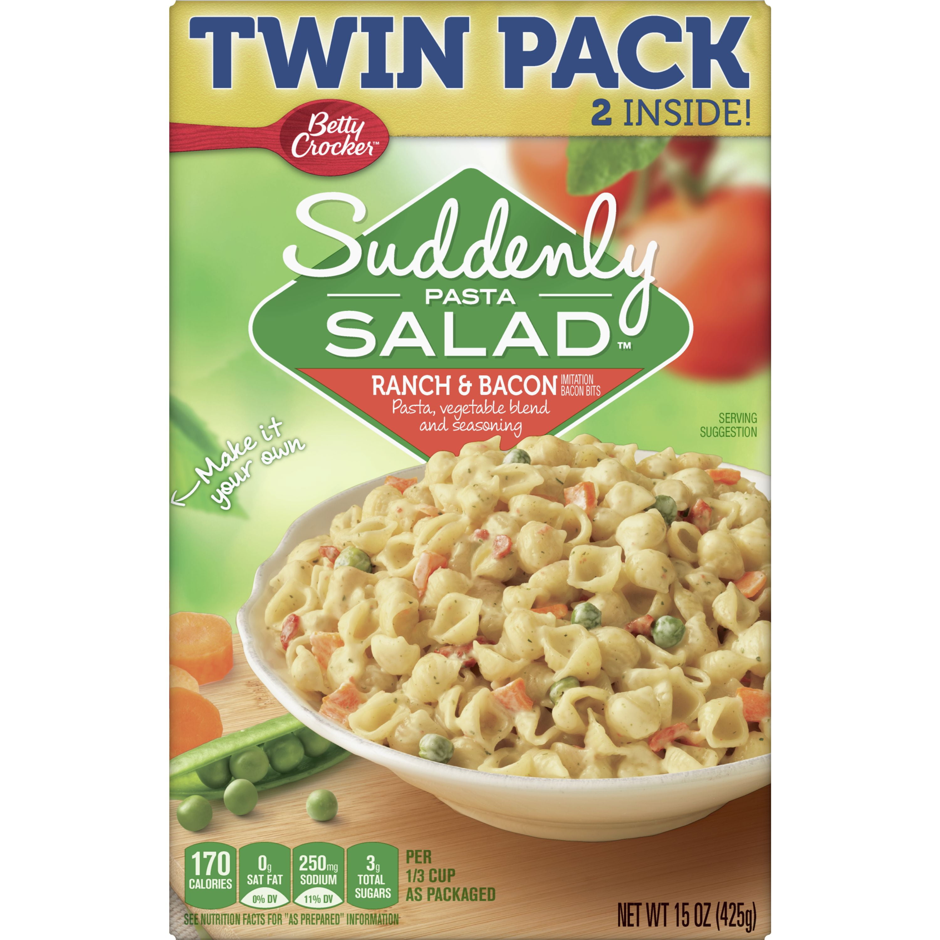 (4 pack) Suddenly Salad Ranch and Bacon Pasta Salad Twin Pack