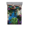 thumbnail image 2 of Rustic Bedding Set with Sheet & Covers, Charm of Old Door Overgrown Exotic Flower Petals Palm Leaves Scene Artwork Print, Printed Bedroom Decor 2 Shams, 4 Sizes, Multicolor, by Ambesonne, 2 of 3