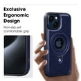 thumbnail image 3 of Dteck Case for iPhone 15 ,Shockproof Leather Magnetic Mag Safe Case Hybrid Rubber Built-in invisible Mag Kickstand Cover, Darkblue, 3 of 7
