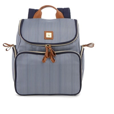 Bananafish Striped Breast Pump Backpack - Blue/White