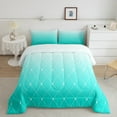 thumbnail image 2 of Erosebridal Cyan Ombre Bedding Comforter Set, Geometry Rhombus Down Comforter, Buffalo Room Decor, Reversible 2 Pieces, 2 of 8
