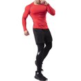 thumbnail image 5 of IWRICH Men's 2-in-1 Sports Pants with Pocket Slim Long Sleeve T Shirts Compression Athletic Workout Outfits 2 Piece Sets Red L, 5 of 5