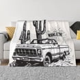 thumbnail image 1 of Fotbe Vintage Cactus Pickup Manta de Franela con Estampado, Manta Ultrasuave para Cama, Sofá, Auto, Hipoalergénica y Antibolitas-50"x40", 1 of 6