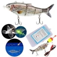 thumbnail image 2 of Señuelos de pesca eléctricos robóticos para nadar, señuelos recargables por USB, señuelos de natación multiarticulados con luz LED, señuelos duros, aparejos de pesca, 2 of 10