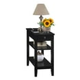 thumbnail image 2 of Convenience Concepts American Heritage 1 Drawer Chairside End Table with Charging Station and Shelves, Black, 2 of 3