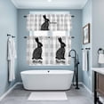 thumbnail image 4 of Easter Rabbit Kitchen Curtains and Valances Set, Bunny Welcome Gray Buffalo Plaid Rod Pocket Window Valance 18 Inch Window Curtain Panels for Living Room Bedroom Laundry, 27.5x24in, 3 Pieces, 4 of 9