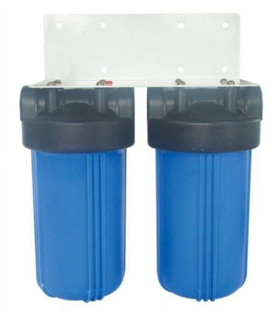 Whole House 10" Big Blue Water Filter System + Filters (Sediment, Carbon)