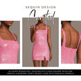 thumbnail image 3 of David’s Bridal, The Edit by DB Studio Women's Formal Square Neck Iridescent Mini Dress, Short, Sequin, 3 of 8