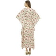 thumbnail image 4 of Bimba Printed Caftan Long Maxi Boho Kaftan Cover Up White Drawstring Waist-12, 4 of 5