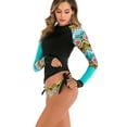 thumbnail image 5 of Women Rash Guard with String Bikini Two Piece Swimsuits Long Sleeve Bathing Suit, 5 of 8