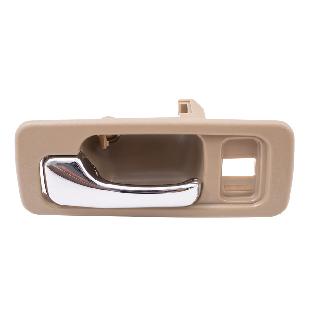 Driver Side PT Auto Warehouse TO-2542E-LH Inside Interior Inner Door Handle with Power Lock Hole Beige/Tan 