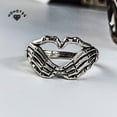 thumbnail image 2 of Nonoyes Vintage mujer personalidad infierno fantasma mano anillo bohemio Punk creativo Palma enlace corazón anillos fiesta joyería regalo al por mayor Tan Jianjun unisex, 2 of 2
