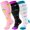 Pink Purple Black, variant on 3 Pairs Plus Size Copper Compression Socks for Women & Men Circulation 20-30 mmHg - Better Blood Flow, Swelling , Best Support for Medical, Running, Nursing