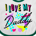 thumbnail image 4 of Inktastic I Love My Daddy 80s Retro Style Boys or Girls Baby Bib, 4 of 4
