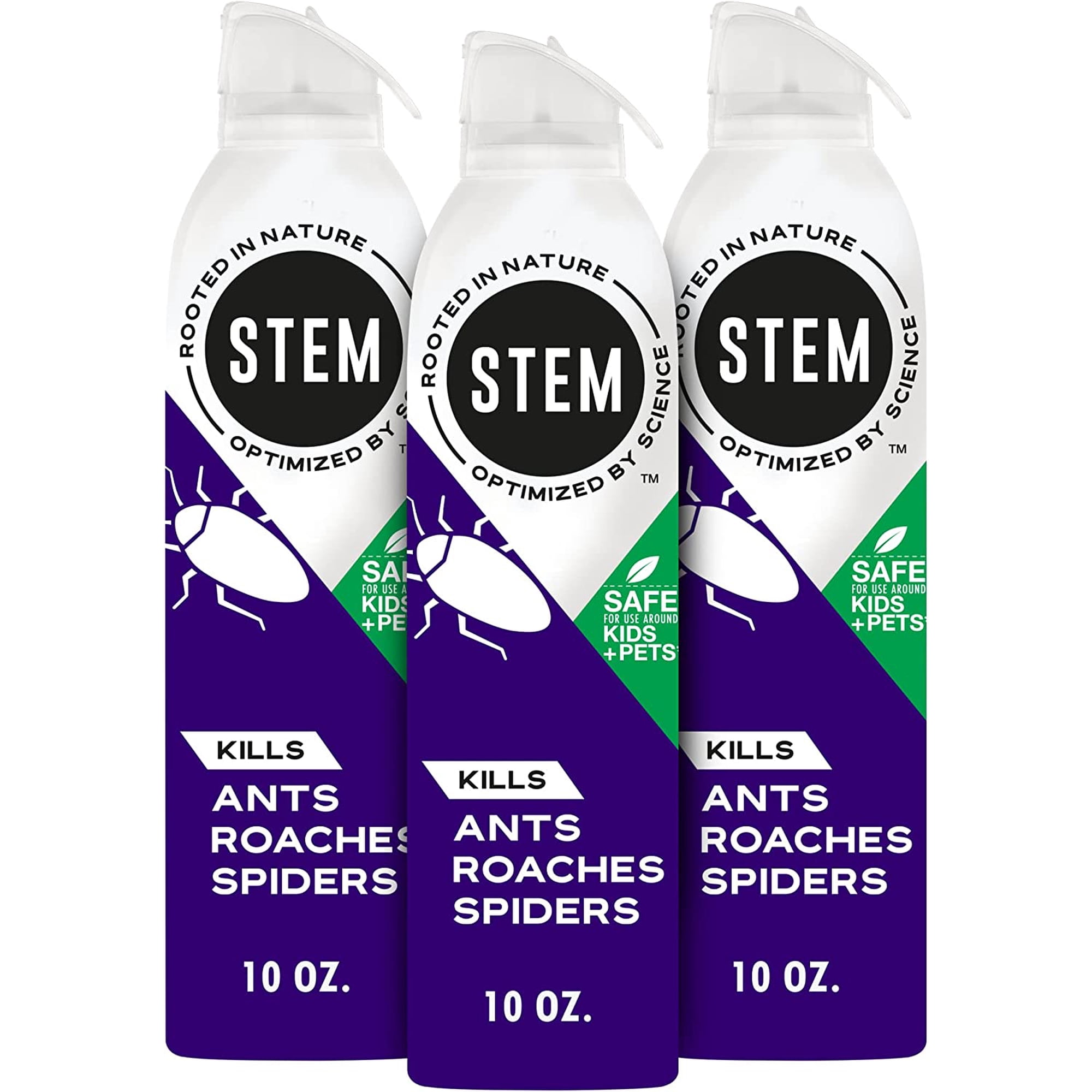 STEM for Ants, Roaches and Spiders: Plant-Based Active Ingredient, Botanical Spray for Indoor and Outdoor Use; 10 oz (Pack of 3)