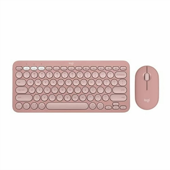 Open Box LOGITECH PEBBLE 2 COMBO WIRELESS KEYBOARD MOUSE QUIET AND PORTABLE - TONAL ROSE