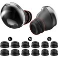 thumbnail image 1 of Almohadillas para los oídos (negro), 6 pares de puntas dobles de repuesto de silicona para tapones para los oídos compatibles con Samsung Galaxy Bus Pro, 1 of 5
