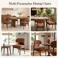 thumbnail image 6 of Hawsaiy Dining Chairs Set of 6, Upholstered Kitchen & Dining Room Chairs with Solid Wood Frame, Curved Back Side Chairs, Brown, 6 of 9